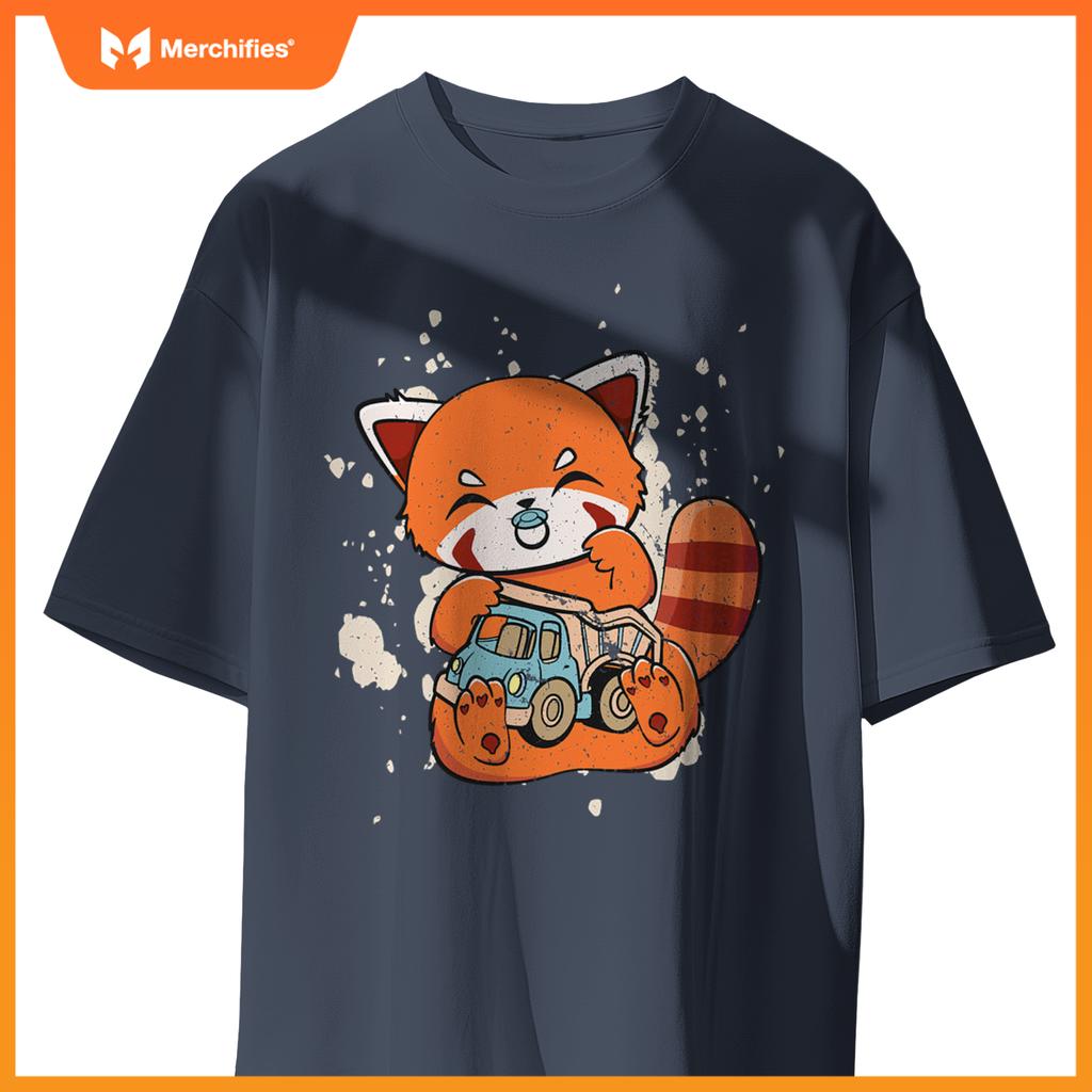 Chinese Red Panda With Toy Truck Cute Chibi Anime Otaku T-Shirt