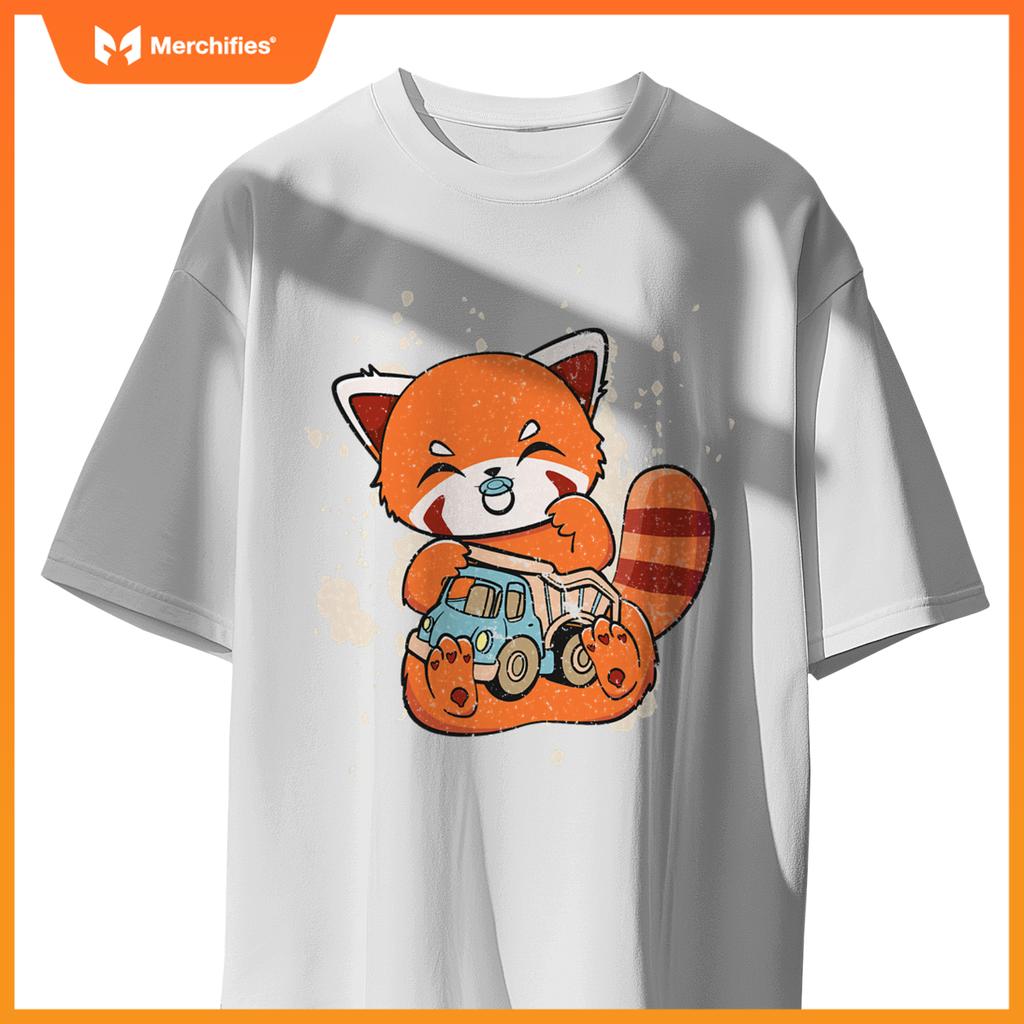 Chinese Red Panda With Toy Truck Cute Chibi Anime Otaku T-Shirt