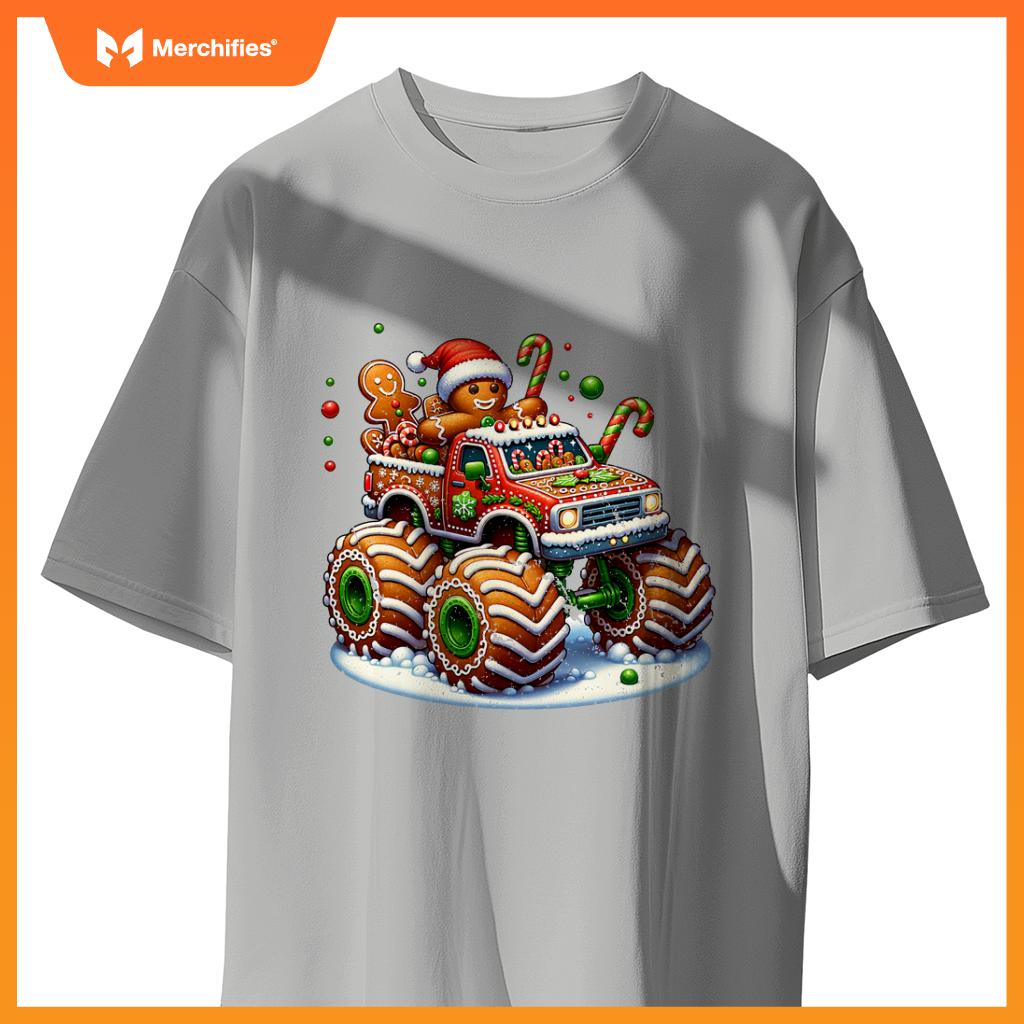 Christmas Baking Cookies Truck Gingerbread Men Women T-Shirt