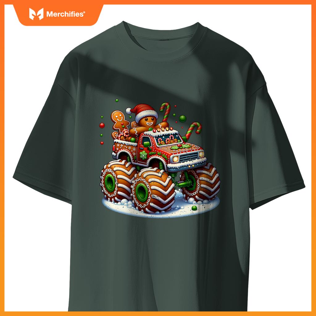 Christmas Baking Cookies Truck Gingerbread Men Women T-Shirt