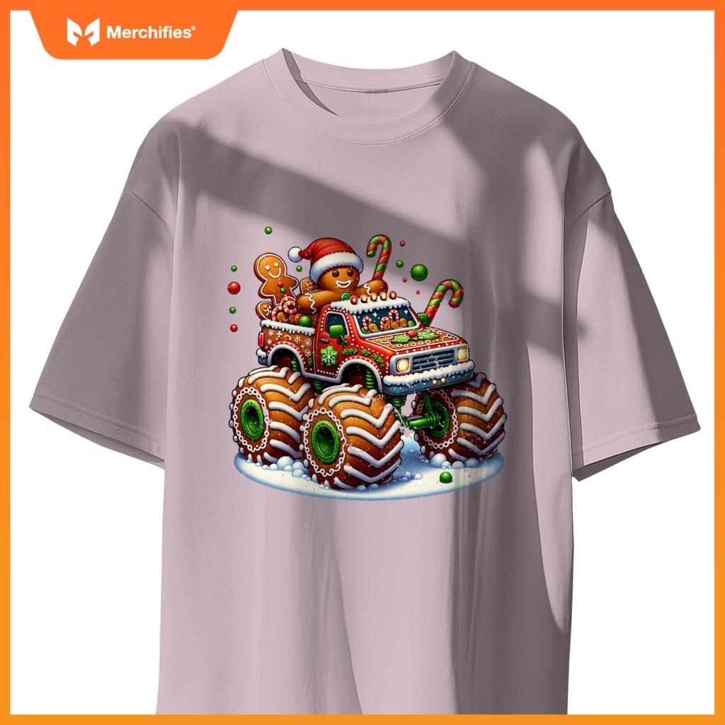 Christmas Baking Cookies Truck Gingerbread Men Women T-Shirt
