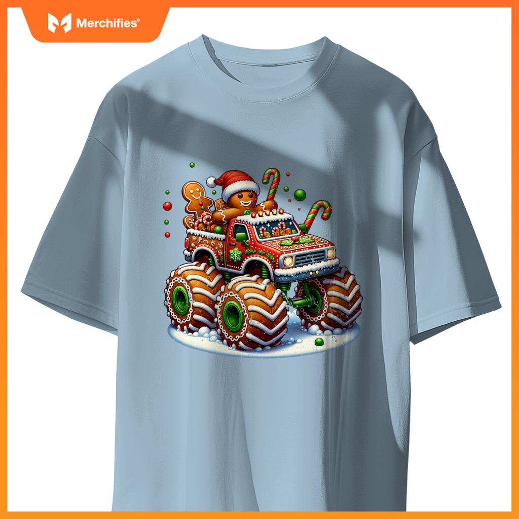 Christmas Baking Cookies Truck Gingerbread Men Women T-Shirt