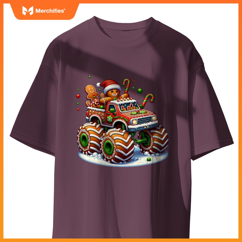 Christmas Baking Cookies Truck Gingerbread Men Women T-Shirt