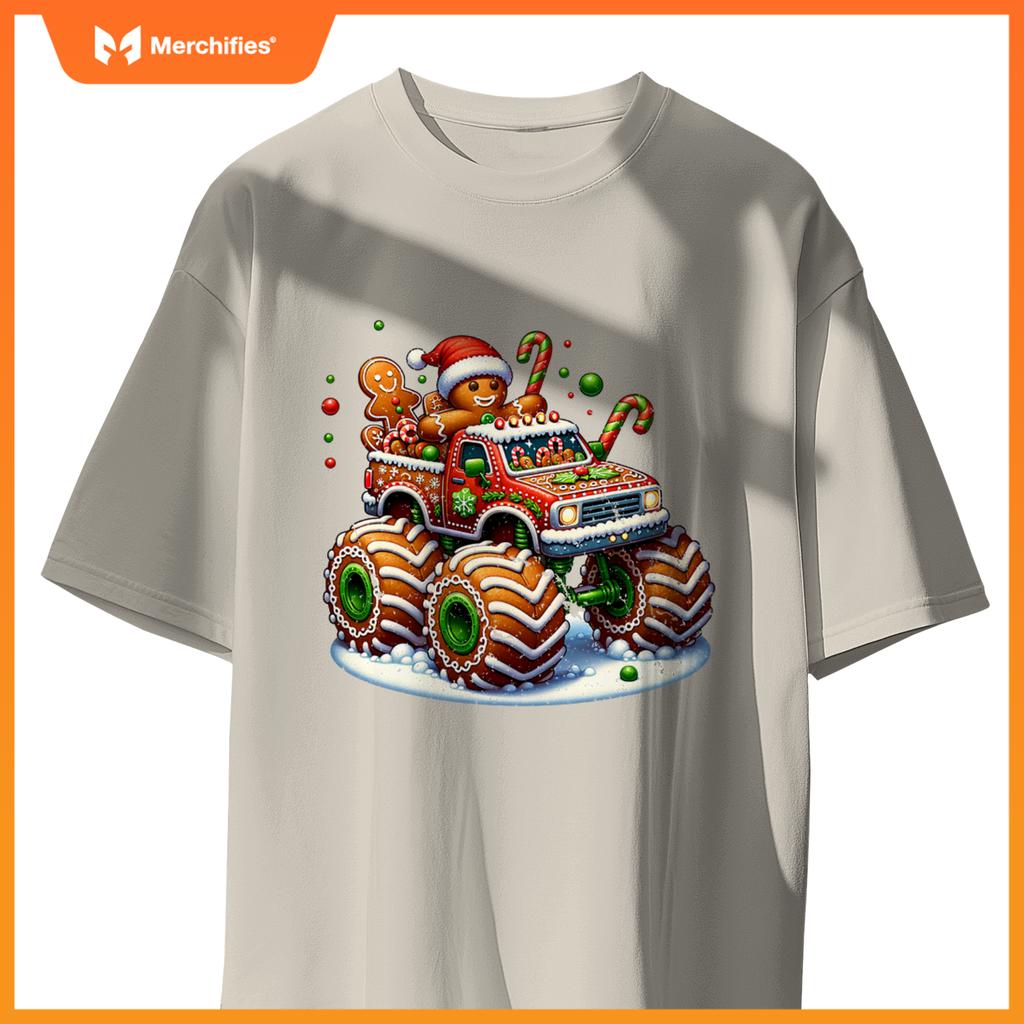Christmas Baking Cookies Truck Gingerbread Men Women T-Shirt
