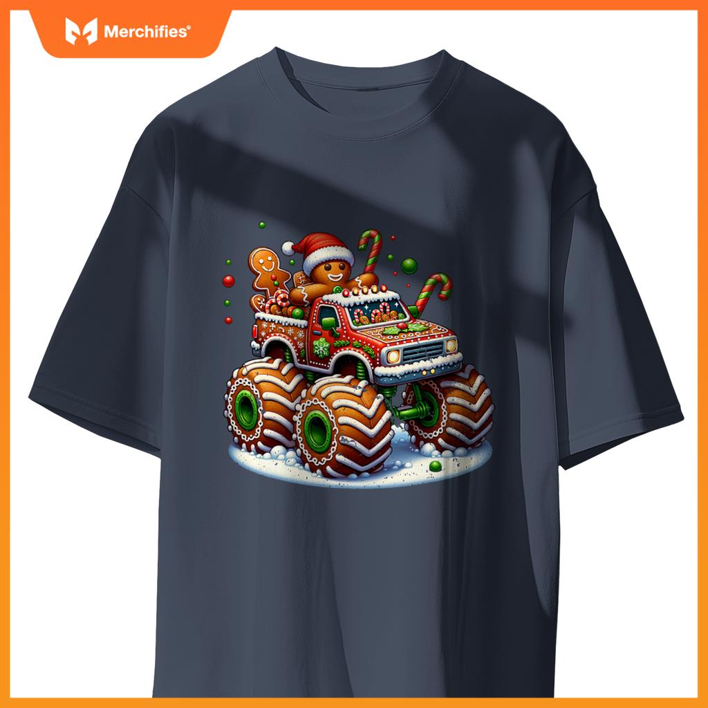 Christmas Baking Cookies Truck Gingerbread Men Women T-Shirt