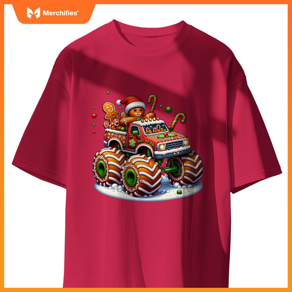 Christmas Baking Cookies Truck Gingerbread Men Women T-Shirt