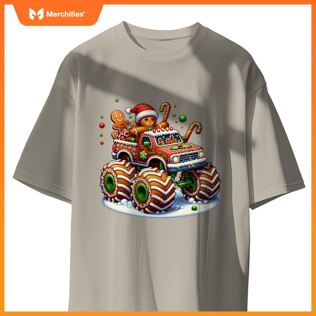 Christmas Baking Cookies Truck Gingerbread Men Women T-Shirt