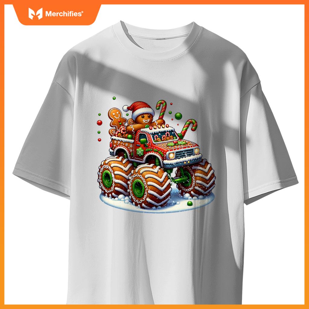 Christmas Baking Cookies Truck Gingerbread Men Women T-Shirt