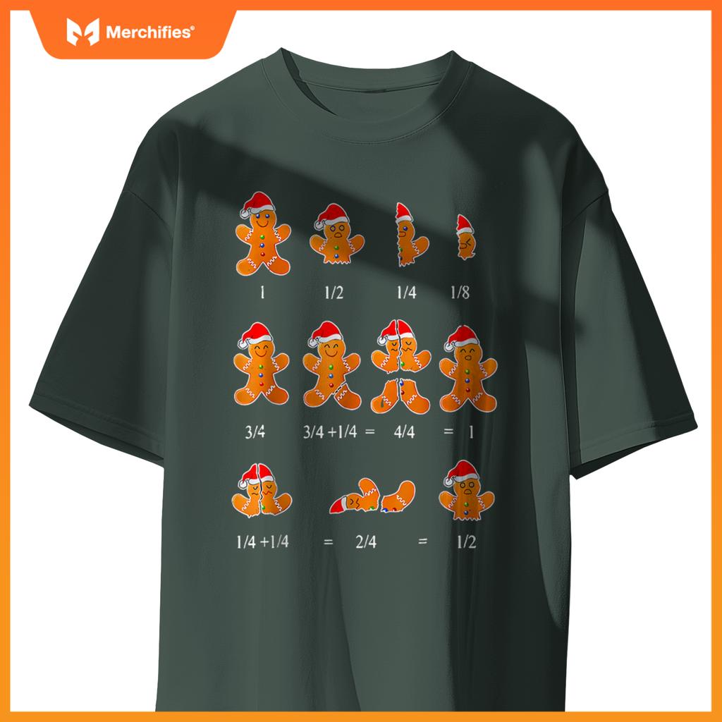 Christmas math teacher equation gingerbread with santa hat