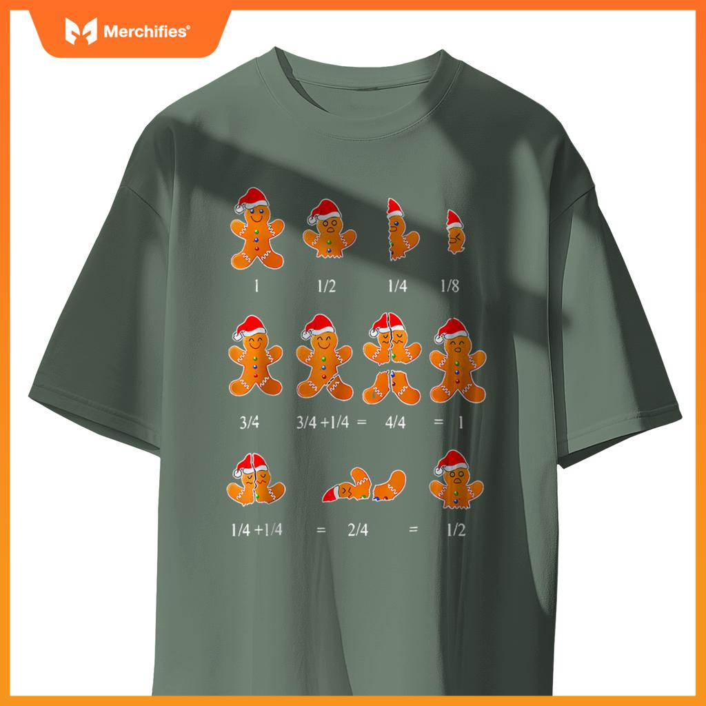 Christmas math teacher equation gingerbread with santa hat