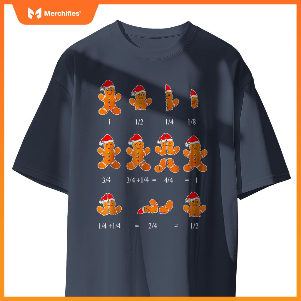 Christmas math teacher equation gingerbread with santa hat