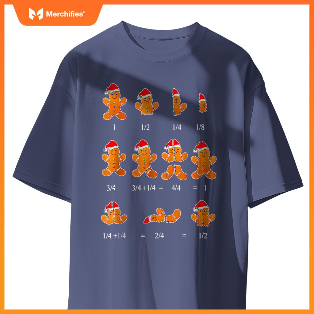 Christmas math teacher equation gingerbread with santa hat