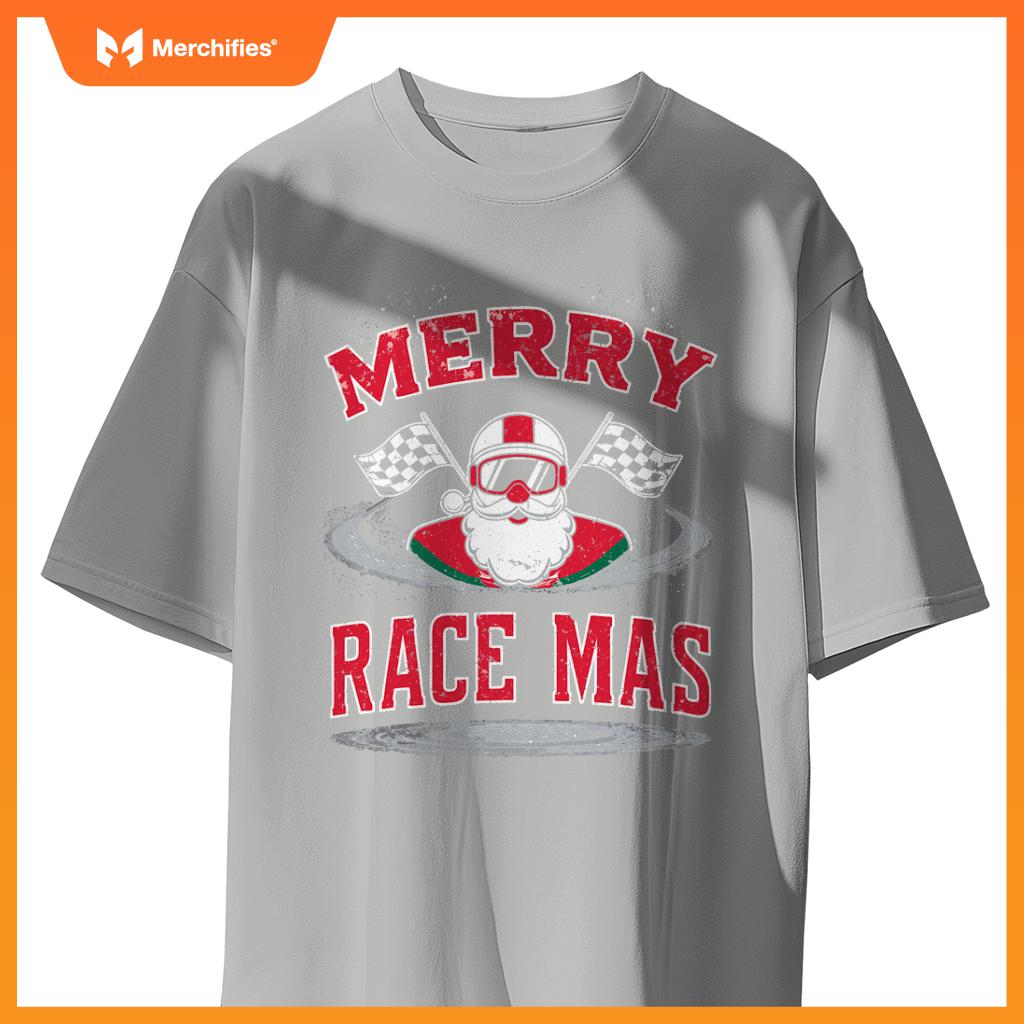 Christmas Racing, Merry Racemas, Racing Santa Race Car T-Shirt