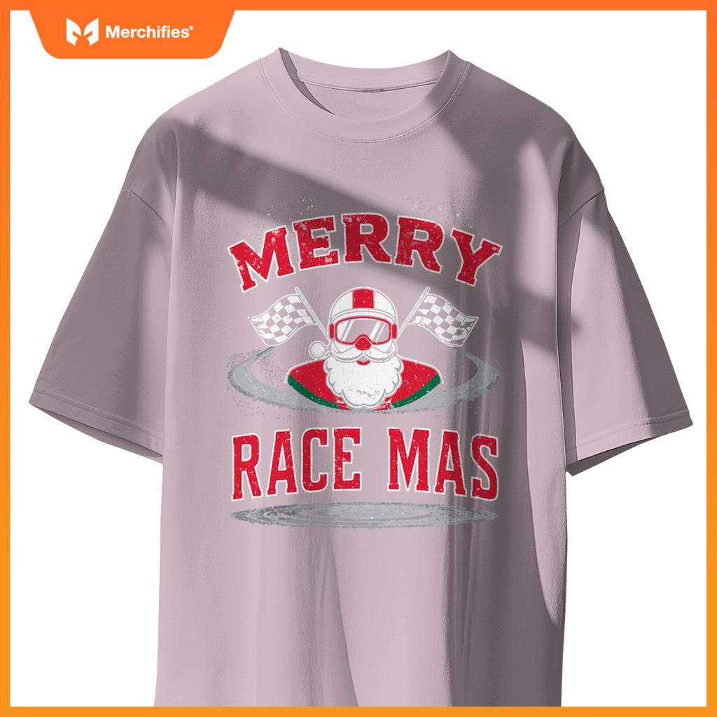 Christmas Racing, Merry Racemas, Racing Santa Race Car T-Shirt