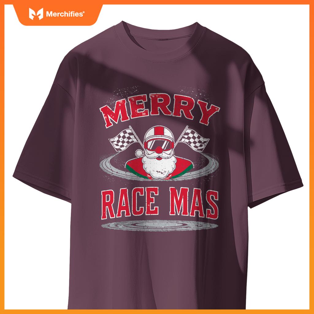 Christmas Racing, Merry Racemas, Racing Santa Race Car T-Shirt