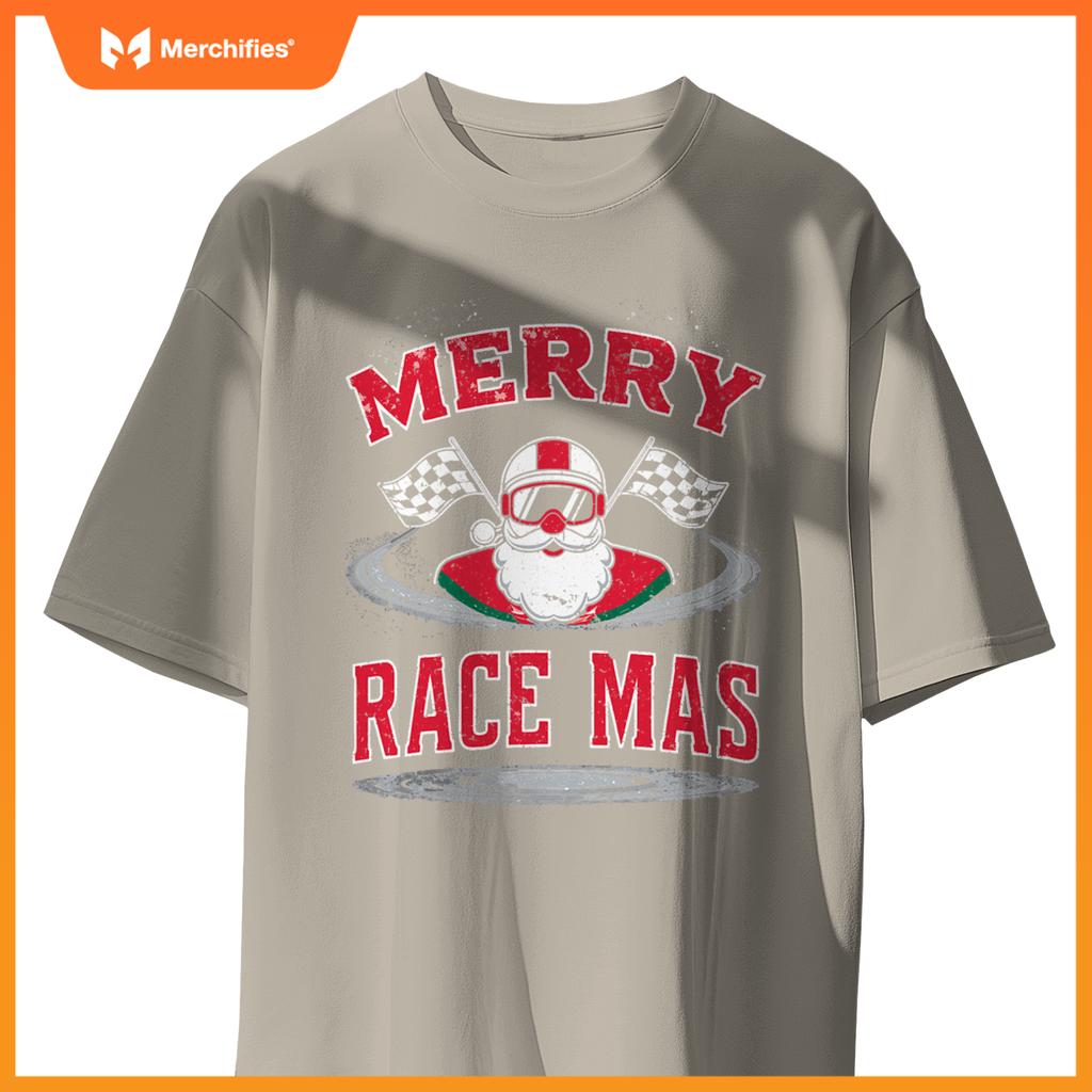 Christmas Racing, Merry Racemas, Racing Santa Race Car T-Shirt