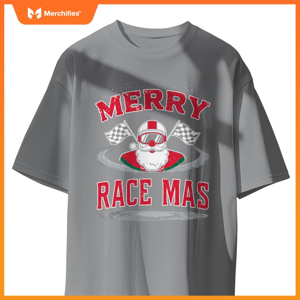 Christmas Racing, Merry Racemas, Racing Santa Race Car T-Shirt
