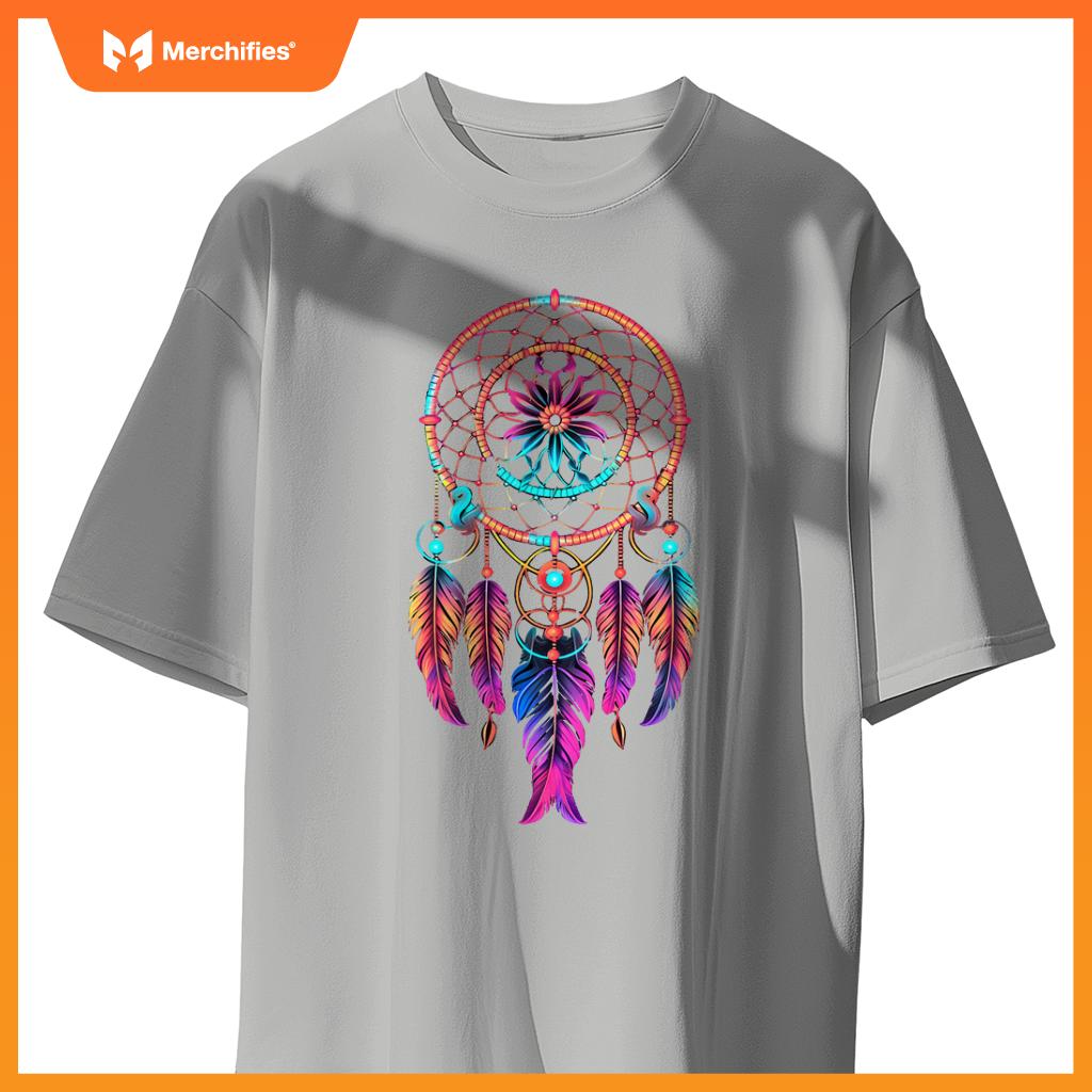 Colorful dreamcatcher fears tribal native american indian t-shirt