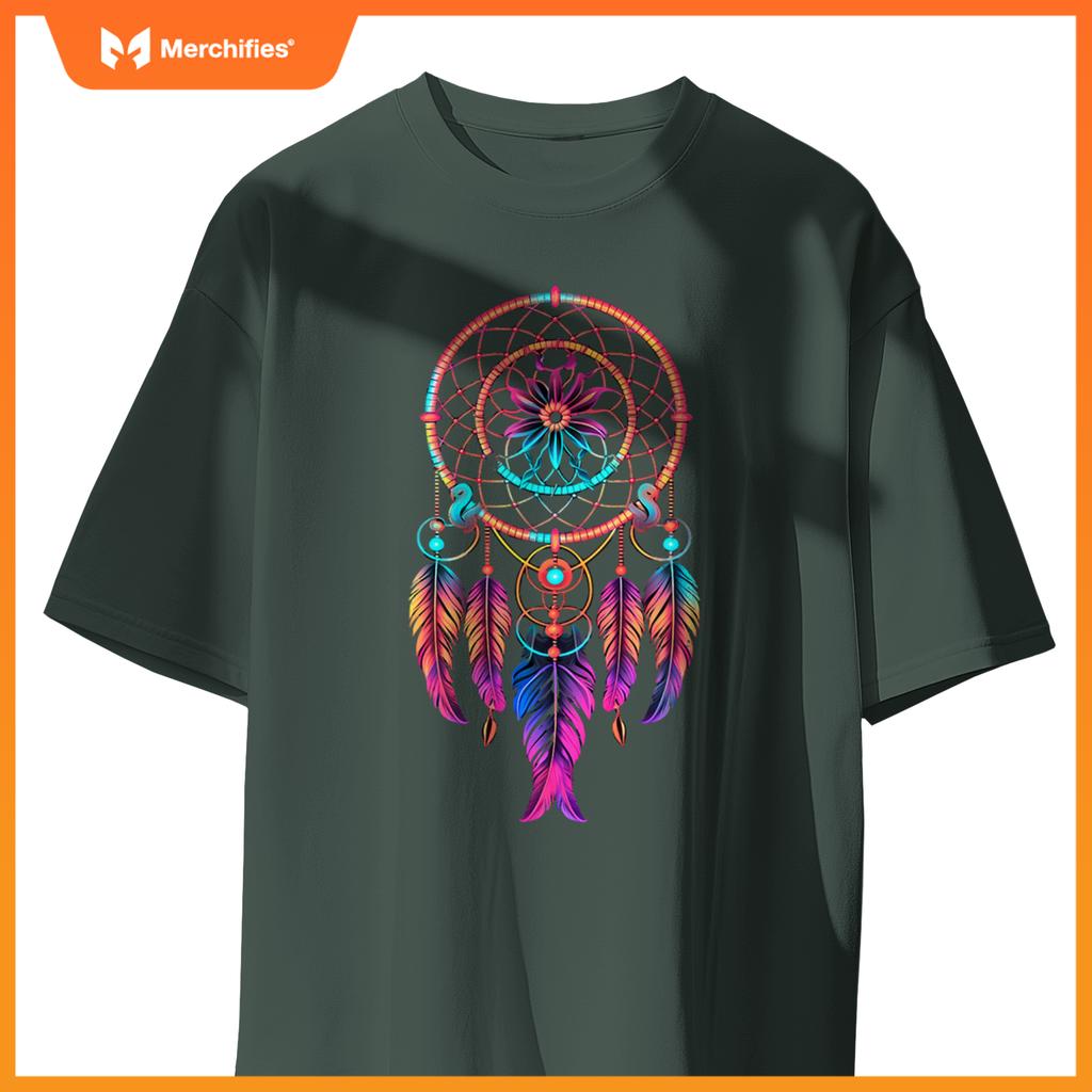 Colorful dreamcatcher fears tribal native american indian t-shirt