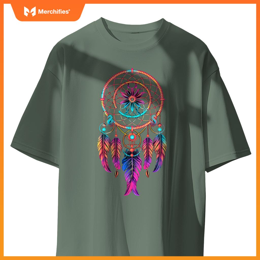 Colorful dreamcatcher fears tribal native american indian t-shirt