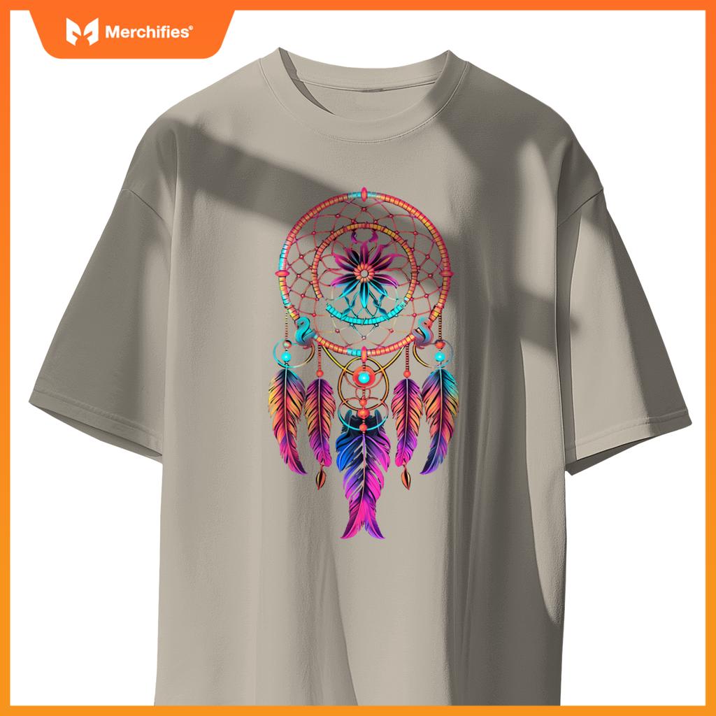 Colorful dreamcatcher fears tribal native american indian t-shirt