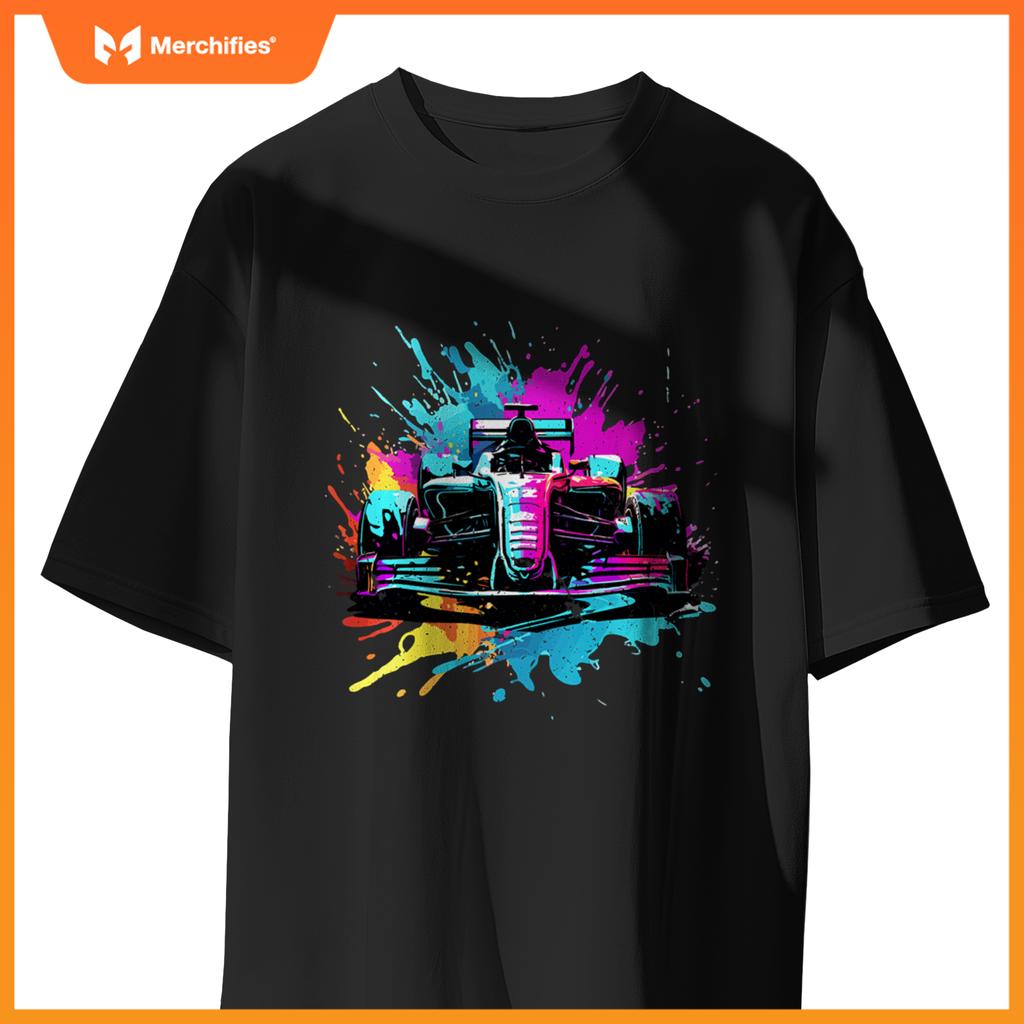 Colorful Mula One Lover Racing F1 Car Driver Splash Art Sweat T-Shirt