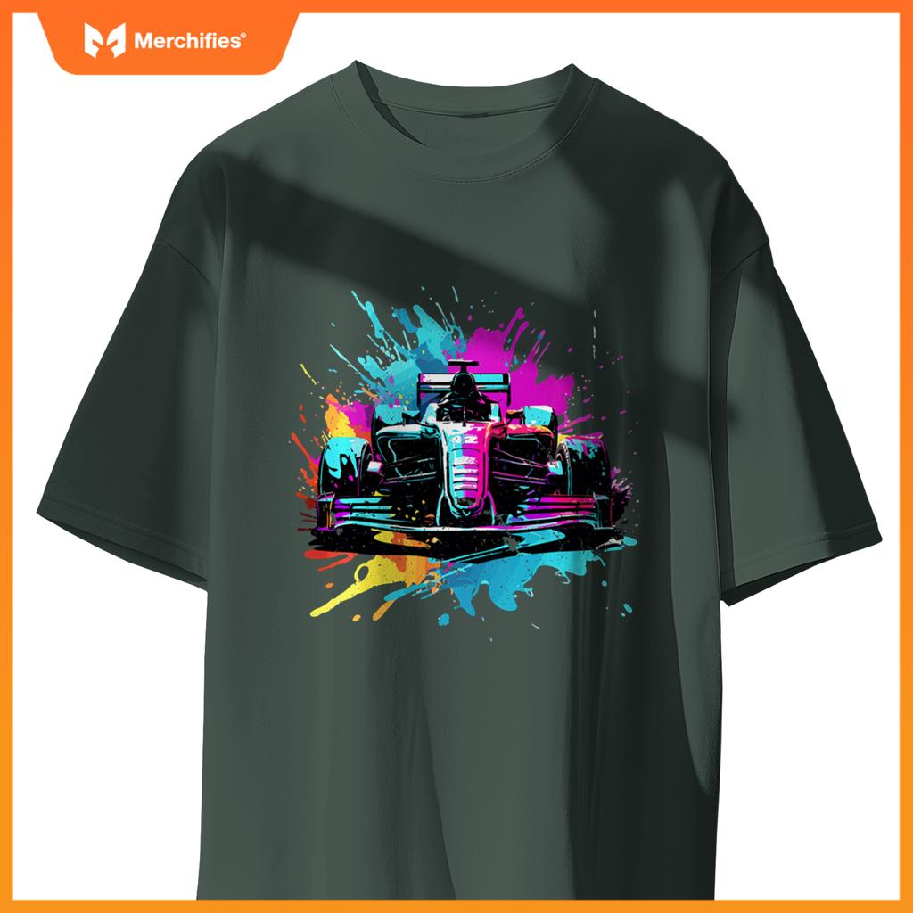 Colorful Mula One Lover Racing F1 Car Driver Splash Art Sweat T-Shirt