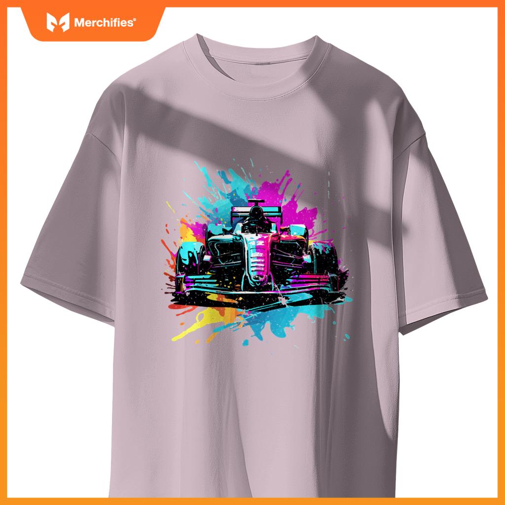 Colorful Mula One Lover Racing F1 Car Driver Splash Art Sweat T-Shirt