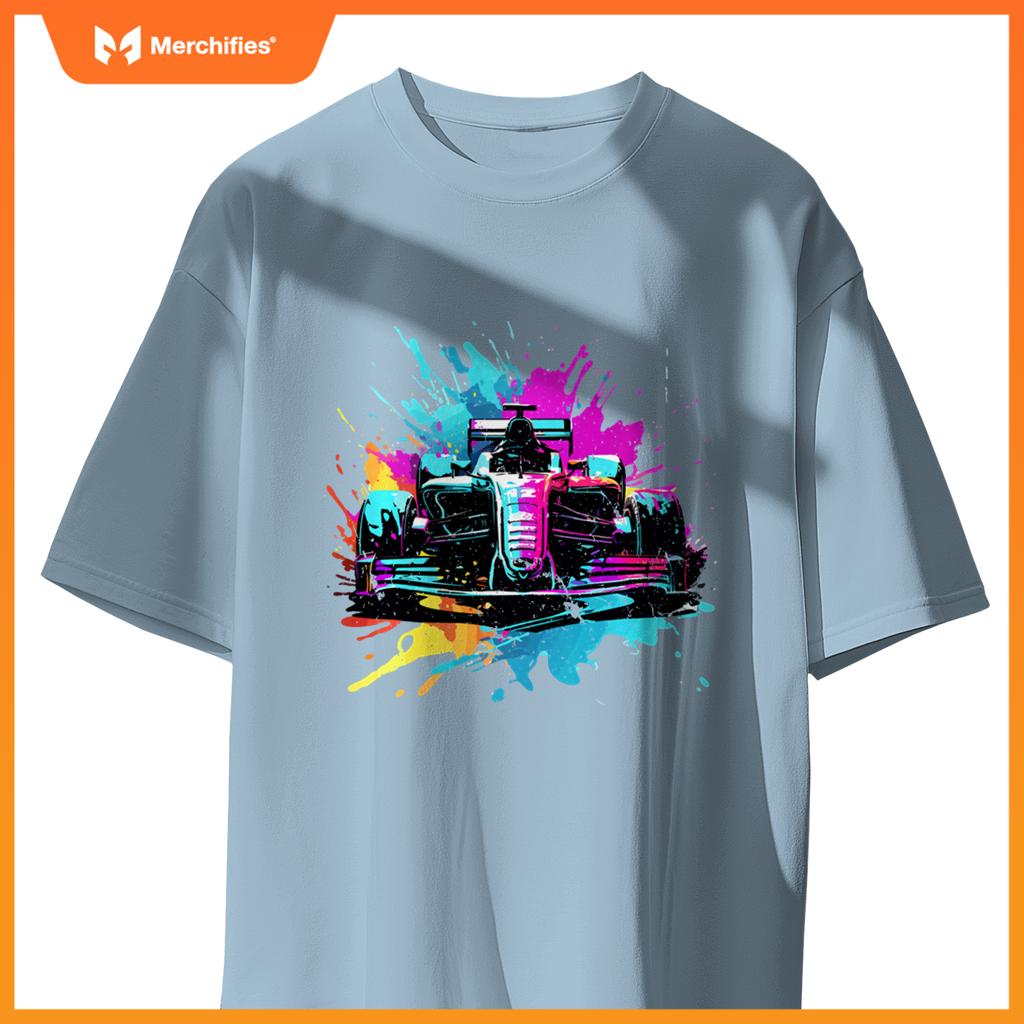 Colorful Mula One Lover Racing F1 Car Driver Splash Art Sweat T-Shirt