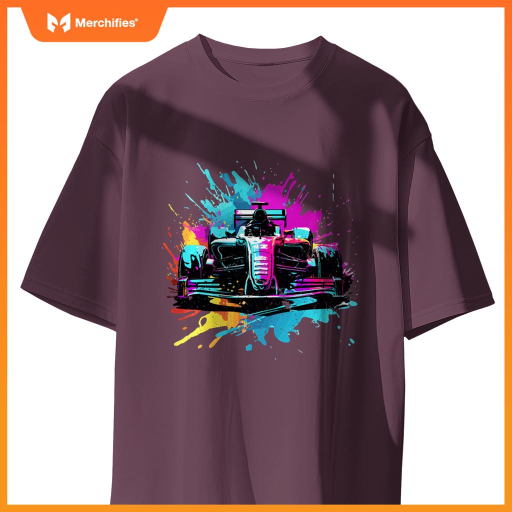 Colorful Mula One Lover Racing F1 Car Driver Splash Art Sweat T-Shirt