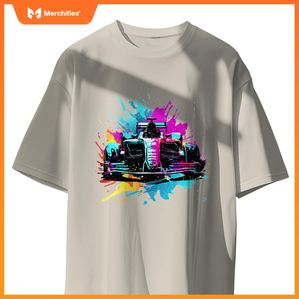 Colorful Mula One Lover Racing F1 Car Driver Splash Art Sweat T-Shirt
