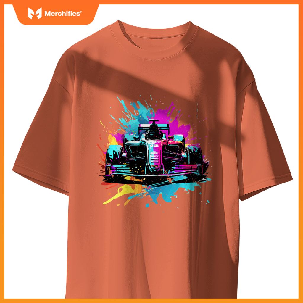 Colorful Mula One Lover Racing F1 Car Driver Splash Art Sweat T-Shirt