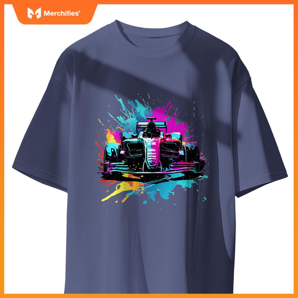 Colorful Mula One Lover Racing F1 Car Driver Splash Art Sweat T-Shirt