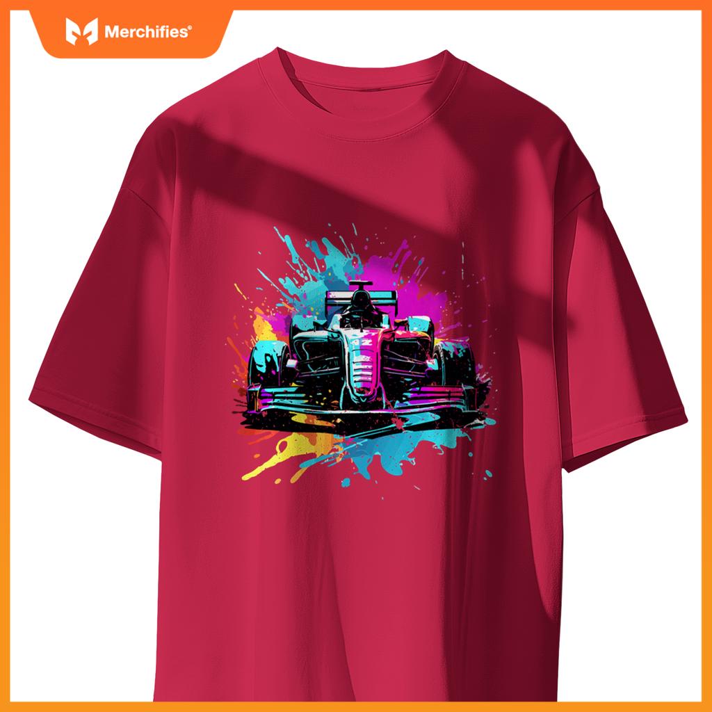 Colorful Mula One Lover Racing F1 Car Driver Splash Art Sweat T-Shirt