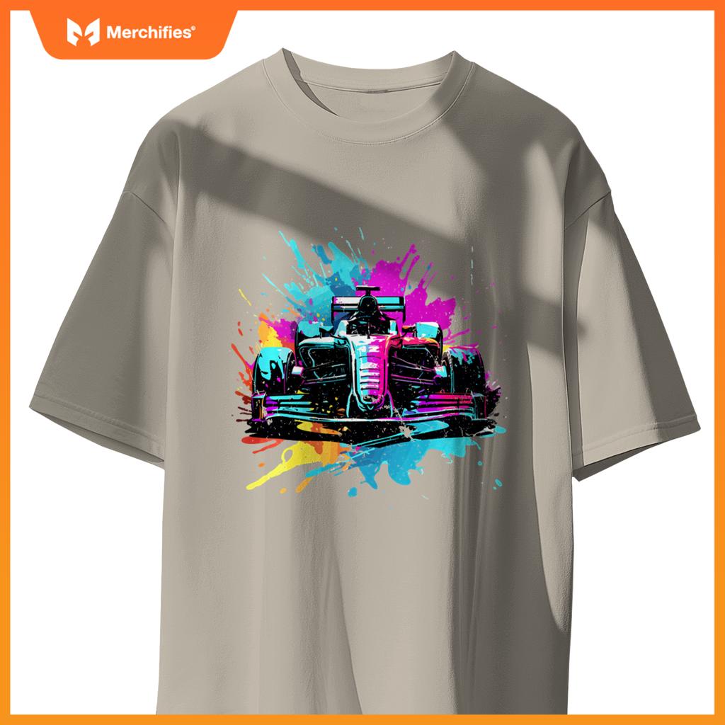 Colorful Mula One Lover Racing F1 Car Driver Splash Art Sweat T-Shirt