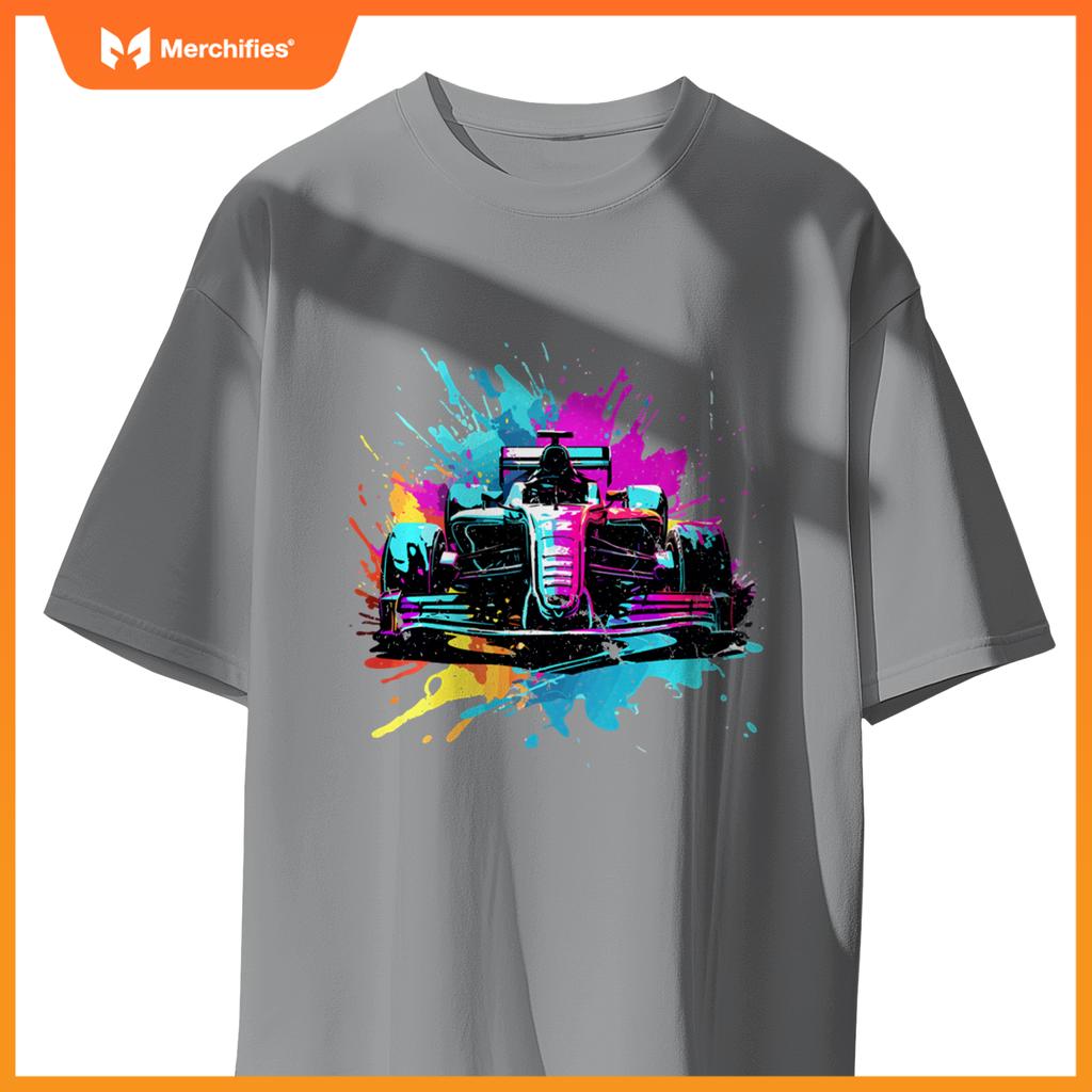 Colorful Mula One Lover Racing F1 Car Driver Splash Art Sweat T-Shirt