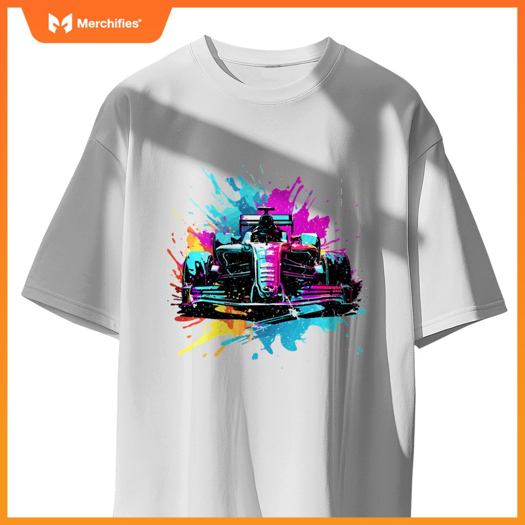 Colorful Mula One Lover Racing F1 Car Driver Splash Art Sweat T-Shirt