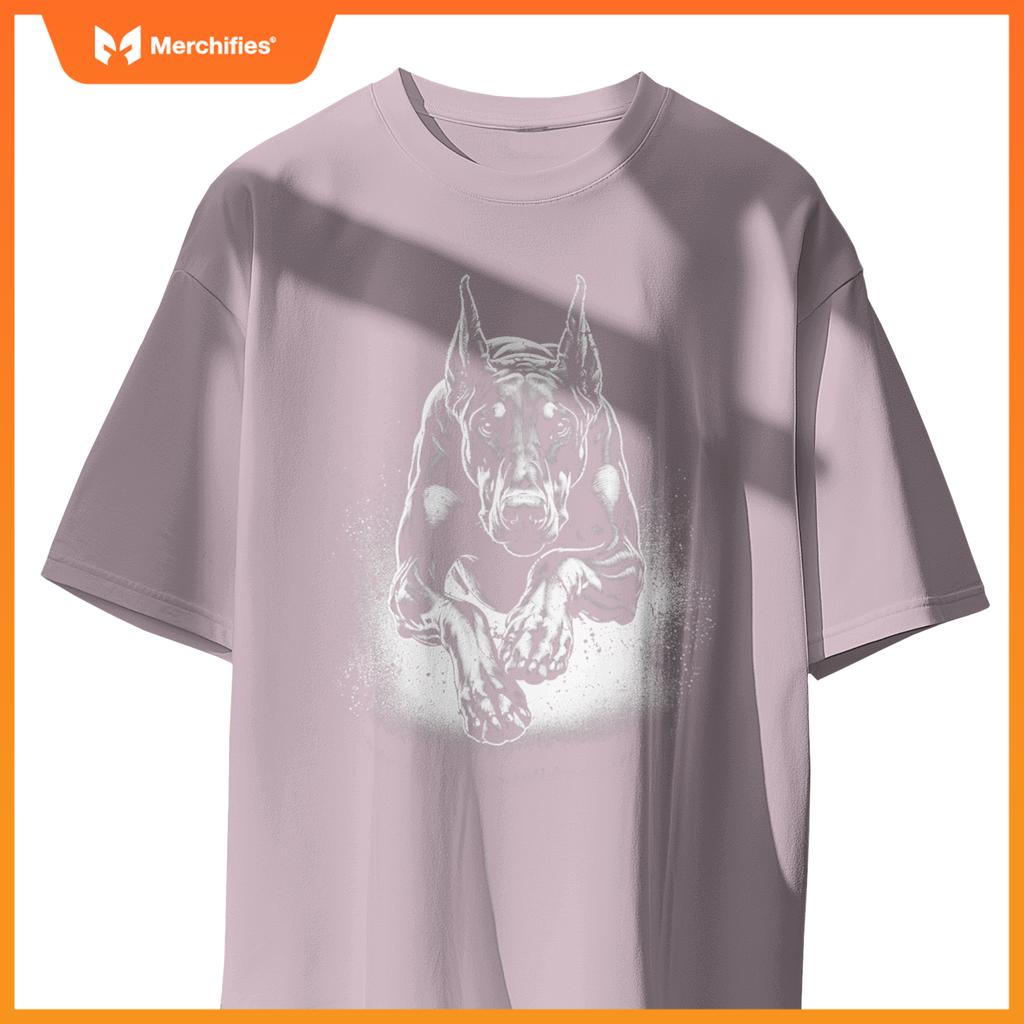 Cool Doberman Dog In Jump T-Shirt