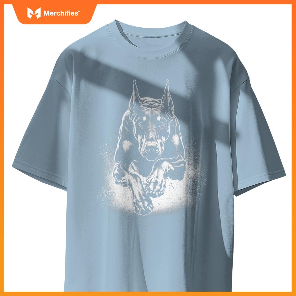 Cool Doberman Dog In Jump T-Shirt