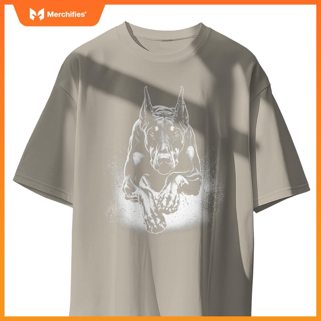 Cool Doberman Dog In Jump T-Shirt