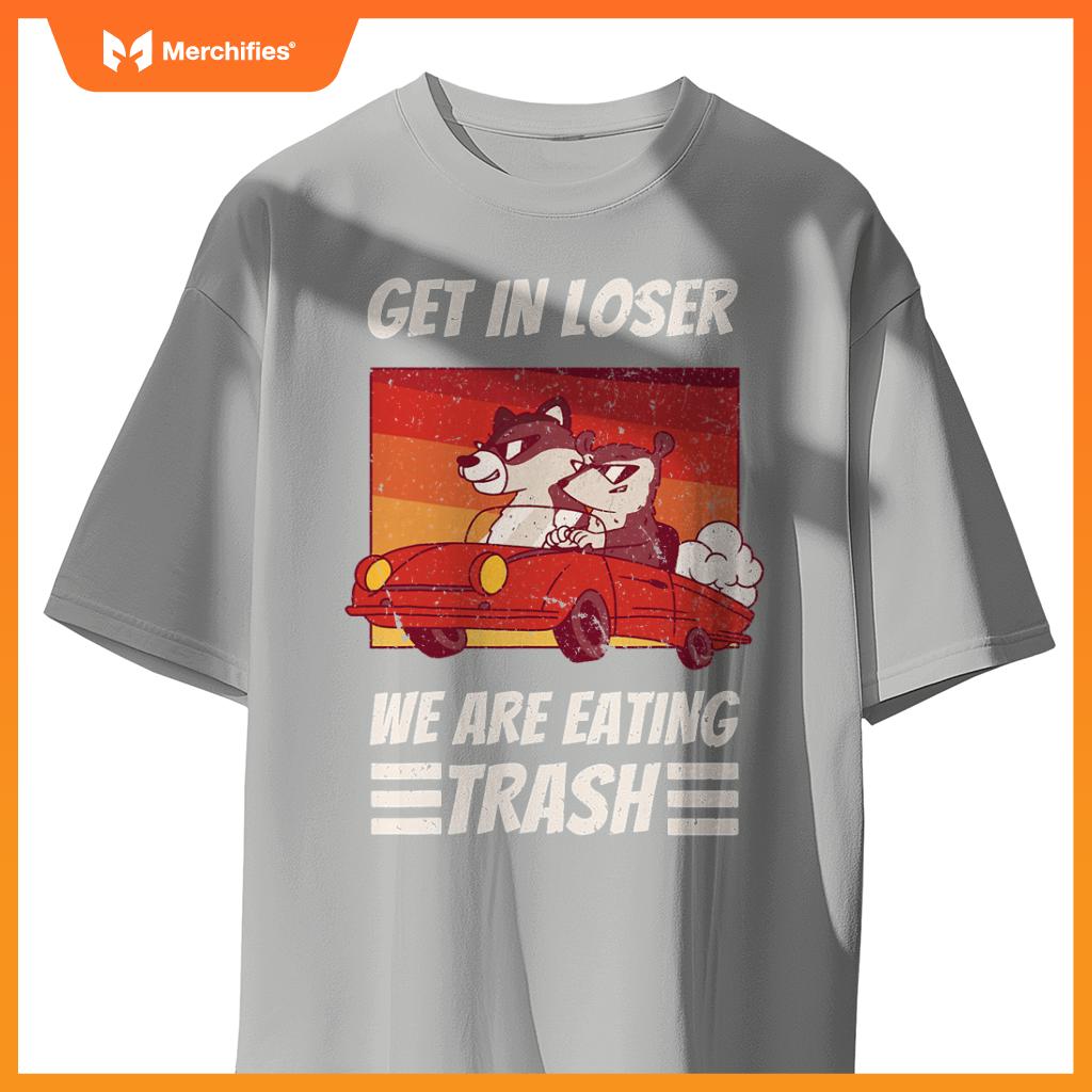 Cool Possum Raccoon Driving Car Eating Trash T-Shirt