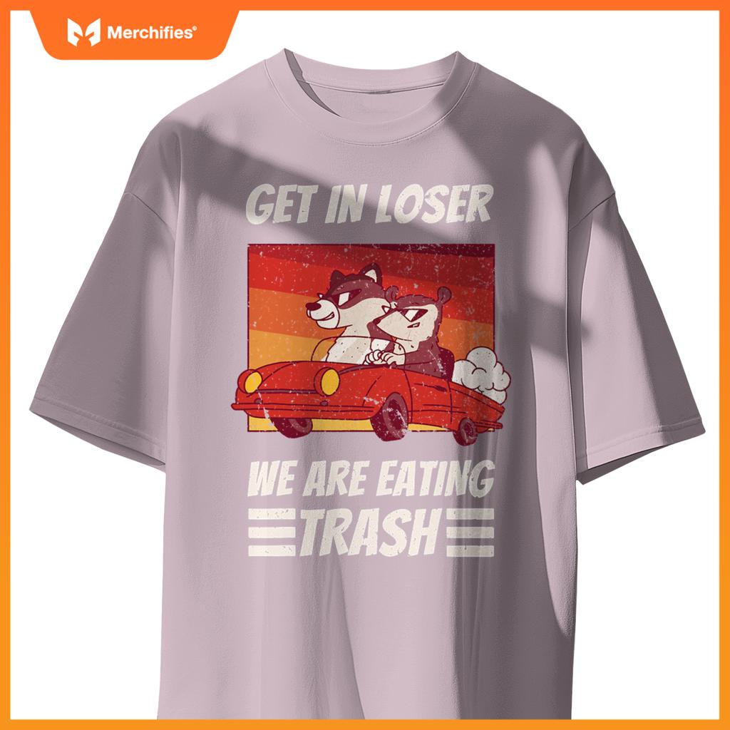 Cool Possum Raccoon Driving Car Eating Trash T-Shirt