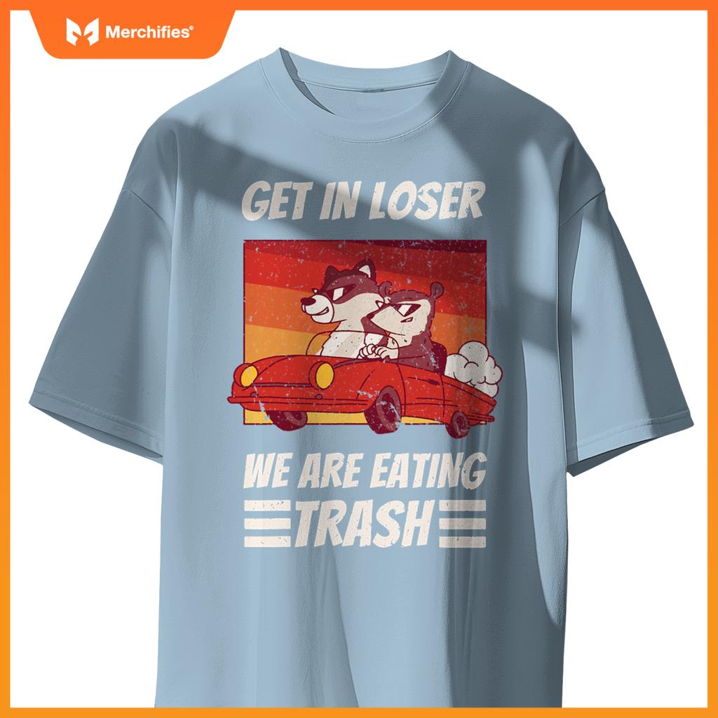 Cool Possum Raccoon Driving Car Eating Trash T-Shirt