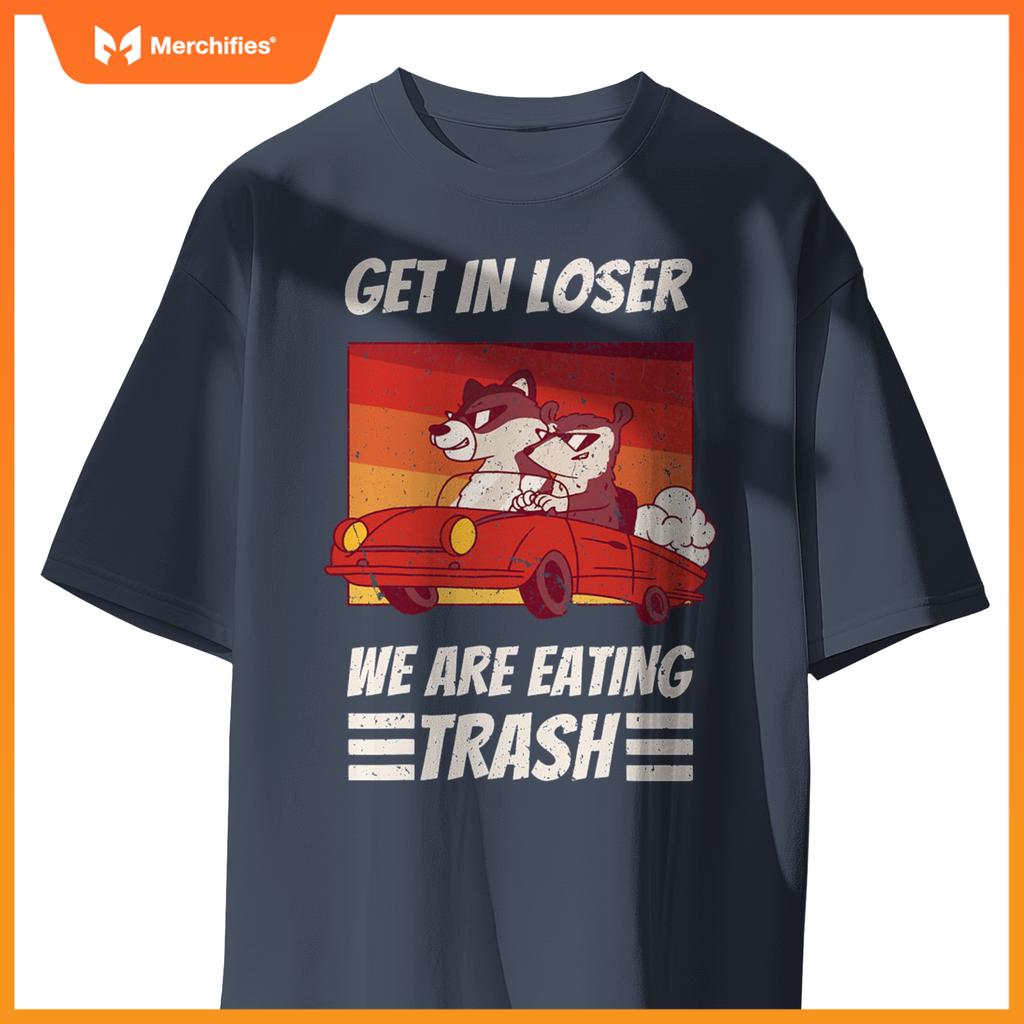 Cool Possum Raccoon Driving Car Eating Trash T-Shirt