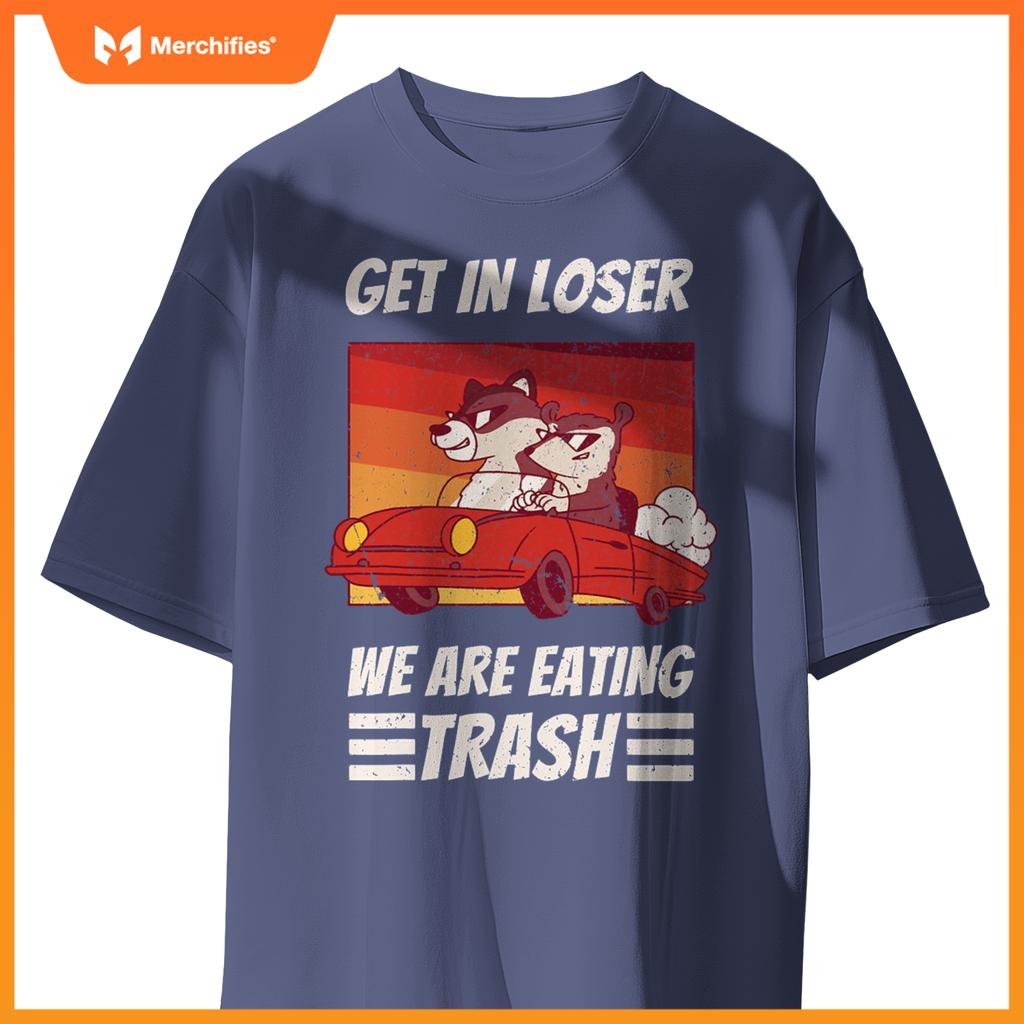 Cool Possum Raccoon Driving Car Eating Trash T-Shirt