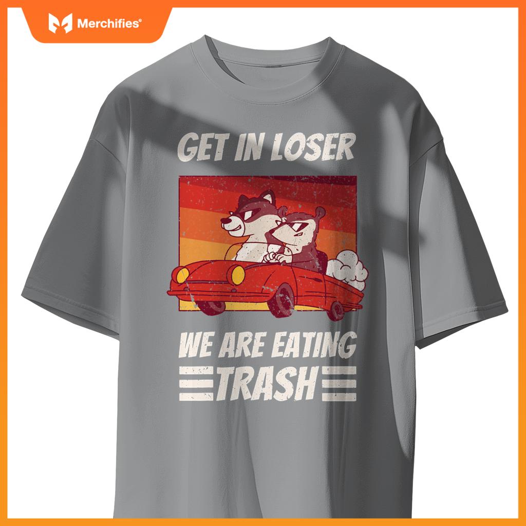Cool Possum Raccoon Driving Car Eating Trash T-Shirt