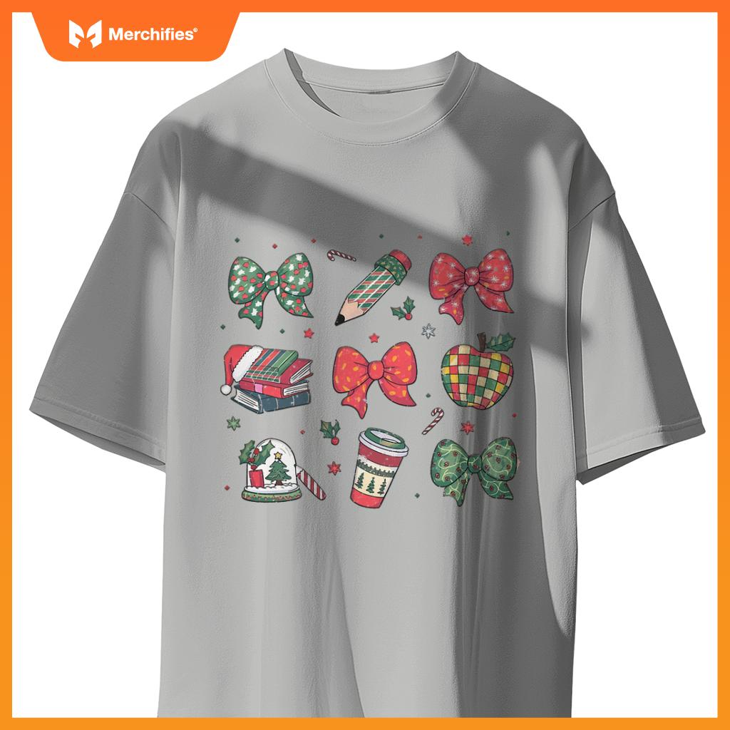 Coquette bow teacher christmas elementary school xmas winter