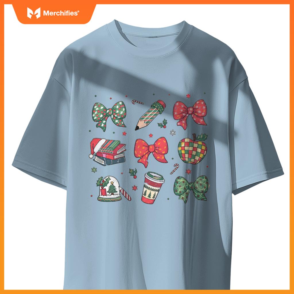 Coquette bow teacher christmas elementary school xmas winter