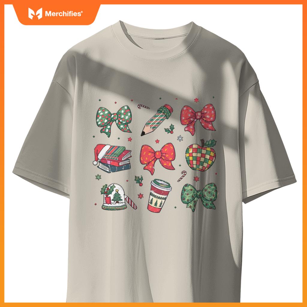 Coquette bow teacher christmas elementary school xmas winter