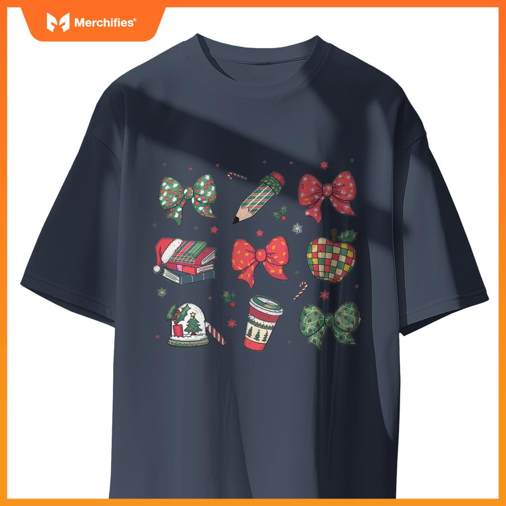 Coquette bow teacher christmas elementary school xmas winter